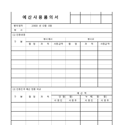 예산사용품의서